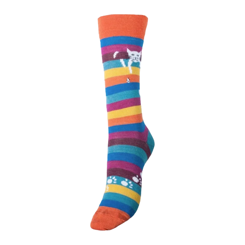 mi chaussettes chat perche Multicolore rayé