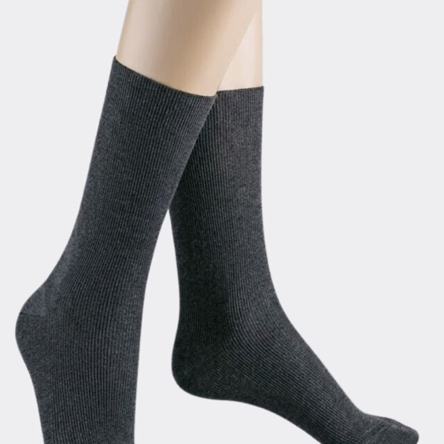 Maison-solfin - Mi-chaussettes fines mixte laine mérinos gris – 45/46