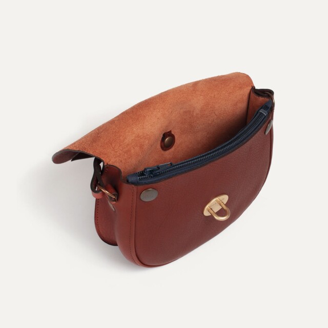 Bleu De Chauffe - Mini sac postier Java - Rust/Cognac