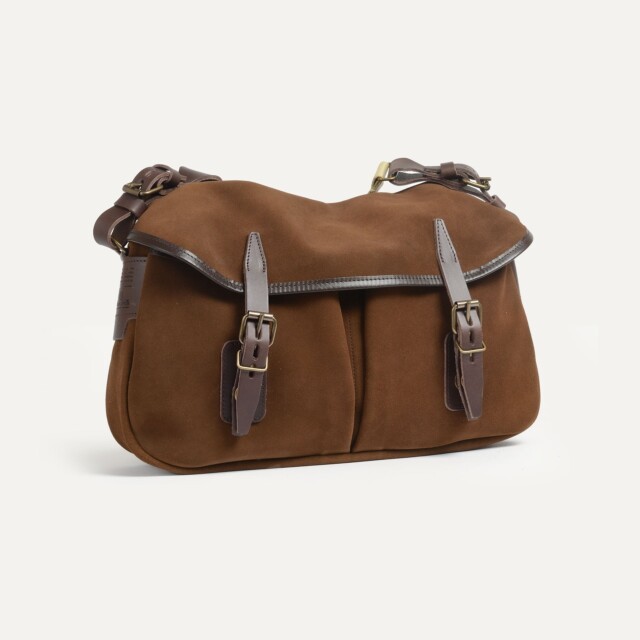 Bleu De Chauffe - Musette du Pêcheur S / Cuir Velours - Chocolat