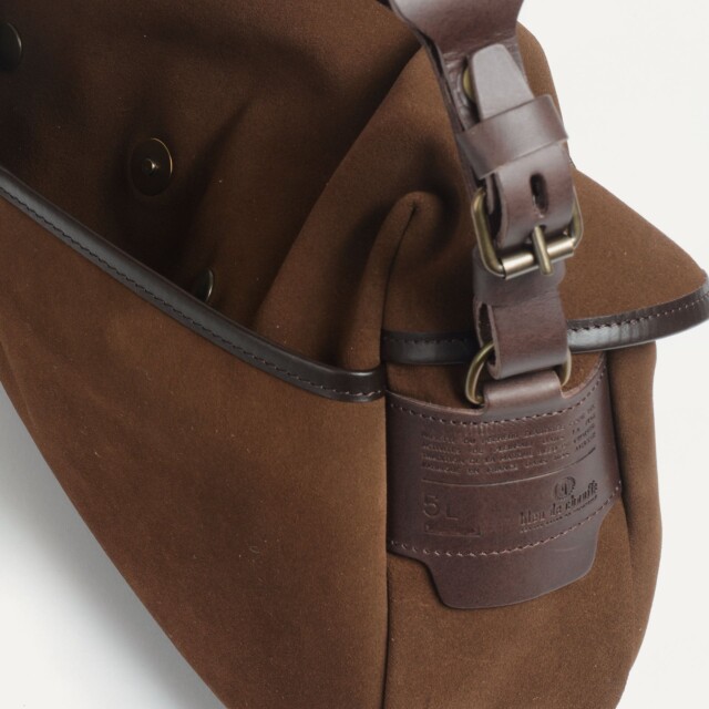 Bleu De Chauffe - Musette du Pêcheur S / Cuir Velours - Chocolat