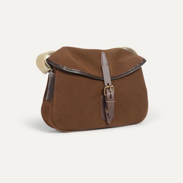 Bleu De Chauffe - Musette du Pêcheur XS V2 / Cuir Velours - Chocolat