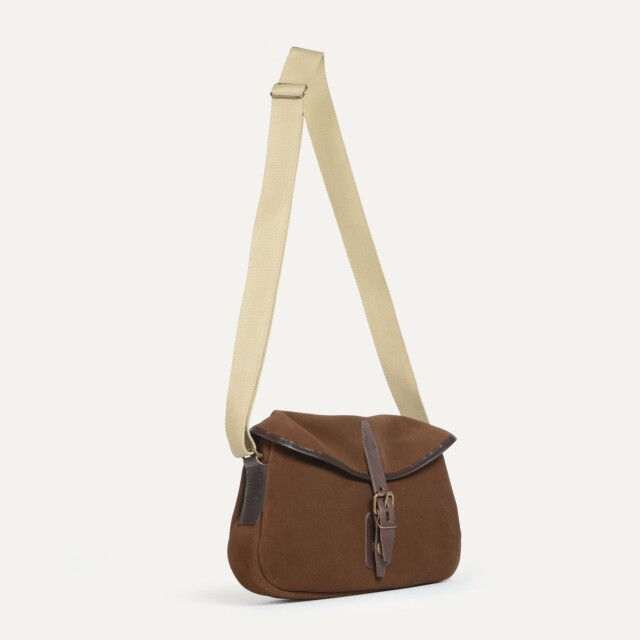 Bleu De Chauffe - Musette du Pêcheur XS V2 / Cuir Velours - Chocolat