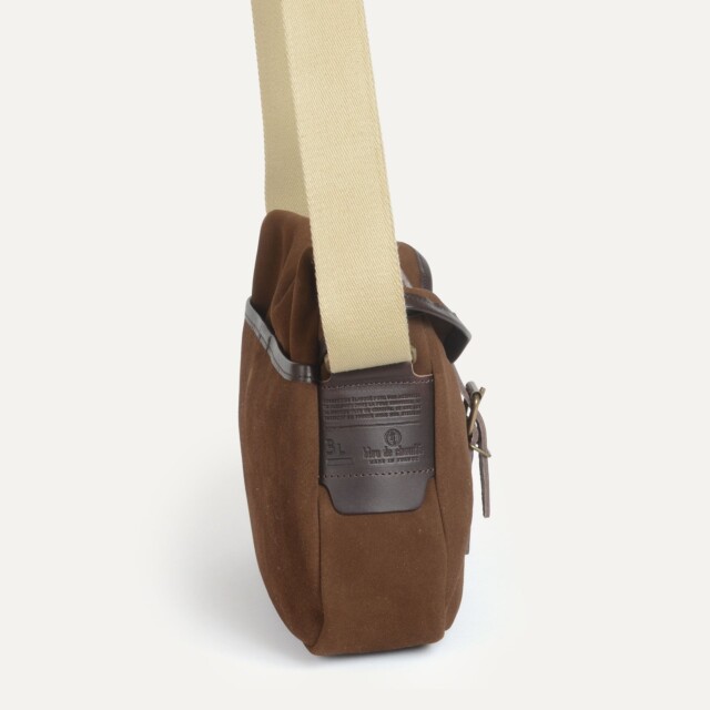 Bleu De Chauffe - Musette du Pêcheur XS V2 / Cuir Velours - Chocolat