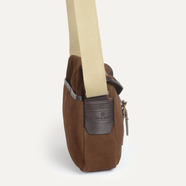Bleu De Chauffe - Musette du Pêcheur XS / Cuir Velours - Chocolat