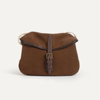 Bleu de Chauffe - Musette du Pêcheur XS / Cuir Velours  Chocolat