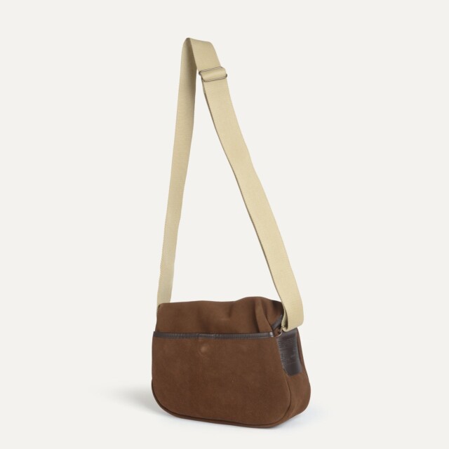 Bleu De Chauffe - Musette du Pêcheur XS V2 / Cuir Velours - Chocolat