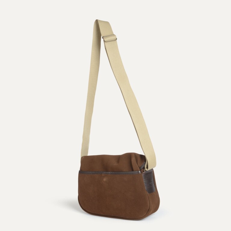Bleu De Chauffe - Musette du Pêcheur XS / Cuir Velours - Chocolat