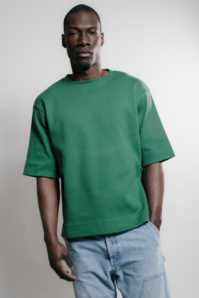 Nitto Knitwear - Vahé manches courtes – Vert