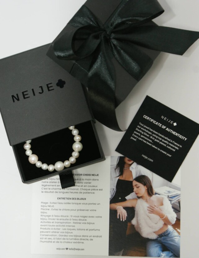 NEIJE - Bracelet Onyx - Mes nuits sont plus belles que vos jours – L (poignet de 17 à 19 cm)