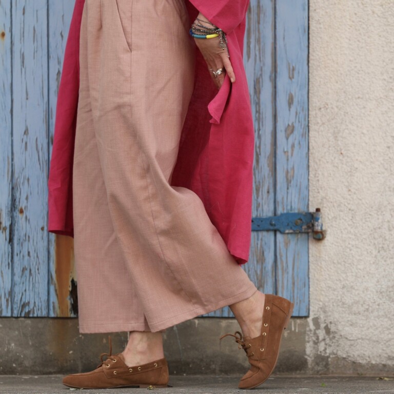 Quintessence - Pantalon Briac - Coton/lin/viscose rose poudré – XXL