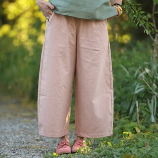 Quintessence - Pantalon Briac  Coton/lin/viscose rose poudré