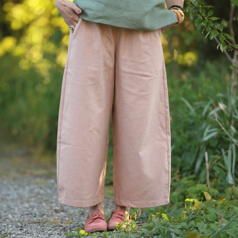 pantalon briac cotonlinviscose rose poudre 4656237 Quintessence - Pantalon Briac - Coton/lin/viscose rose poudré – XXL