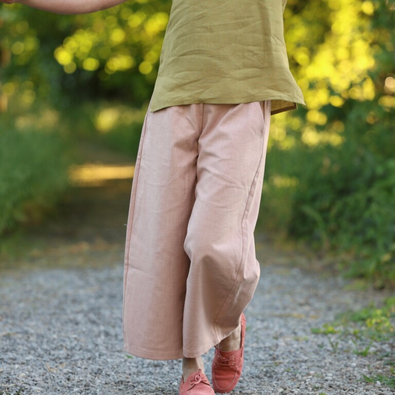 Quintessence - Pantalon Briac - Coton/lin/viscose rose poudré – XXL