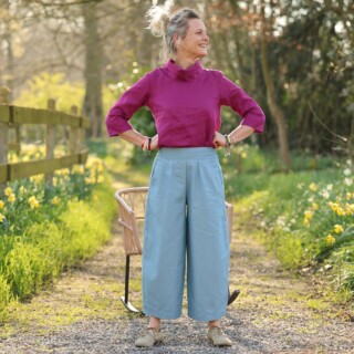 Quintessence - Pantalon Briac  jean bleu clair stone 100% coton