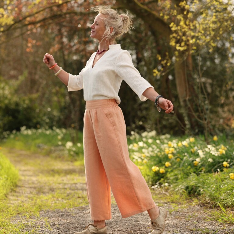 Quintessence - Pantalon Briac - Lin abricot – XXL