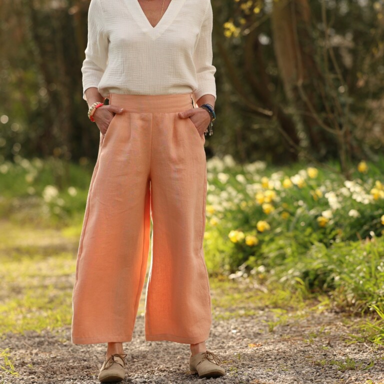 Quintessence - Pantalon Briac - Lin abricot – XXL