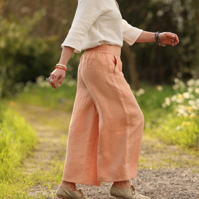 Quintessence - Pantalon Briac - Lin abricot – XXL