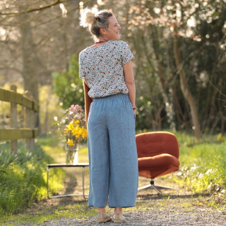 Quintessence - Pantalon Briac - lin chiné denim – XXL