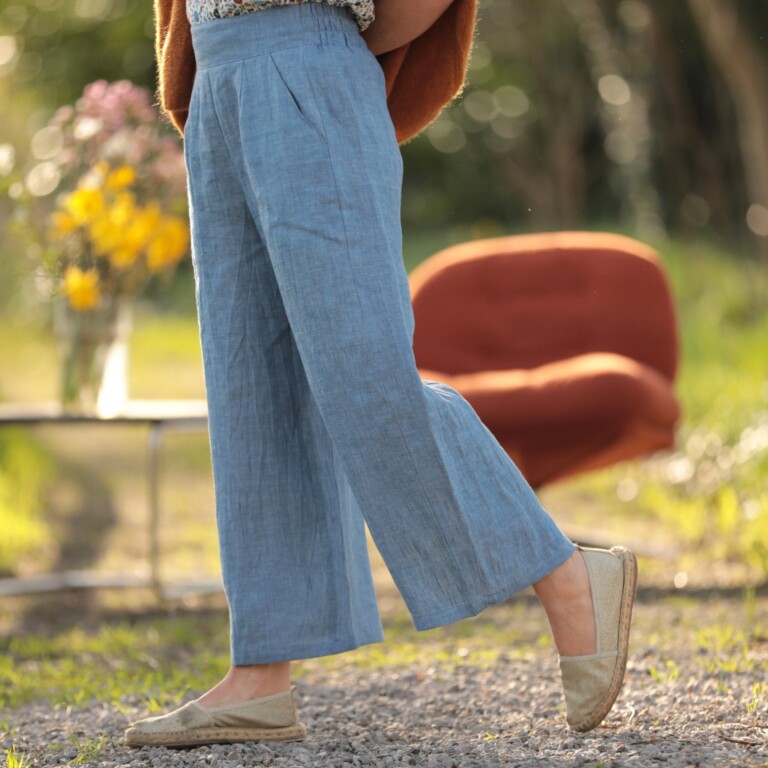 Quintessence - Pantalon Briac - lin chiné denim – XXL