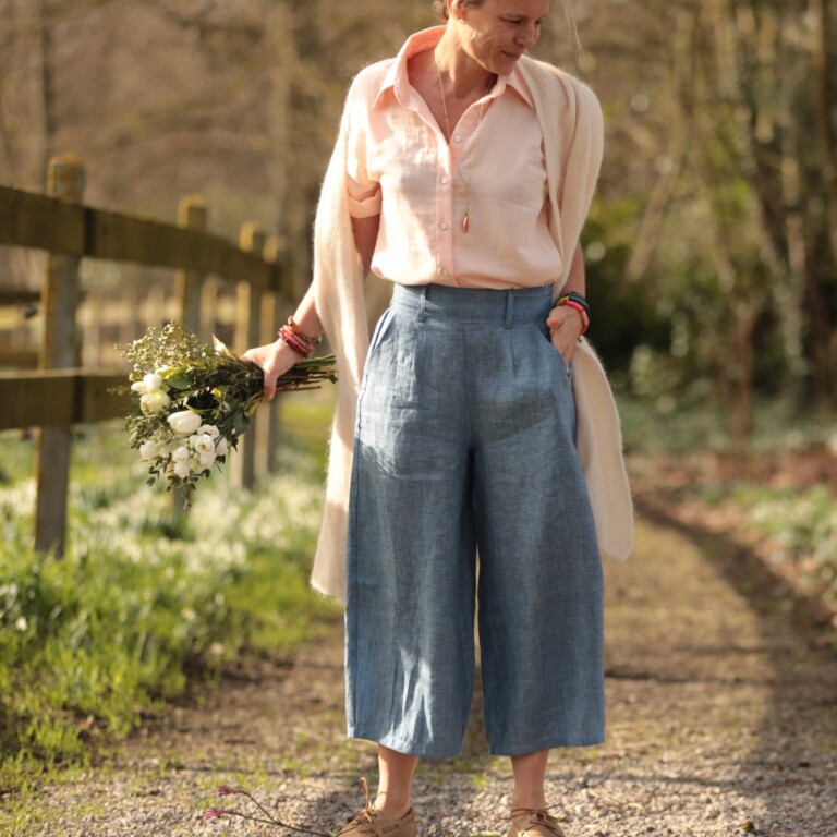 Quintessence - Pantalon Briac - lin chiné denim – XXL