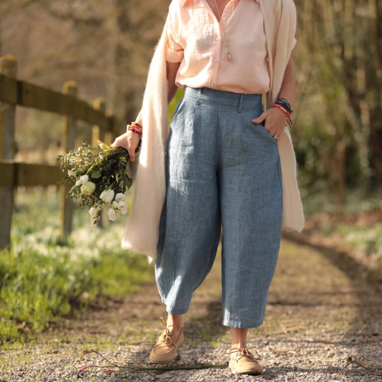 Quintessence - Pantalon Briac - lin chiné denim – XXL