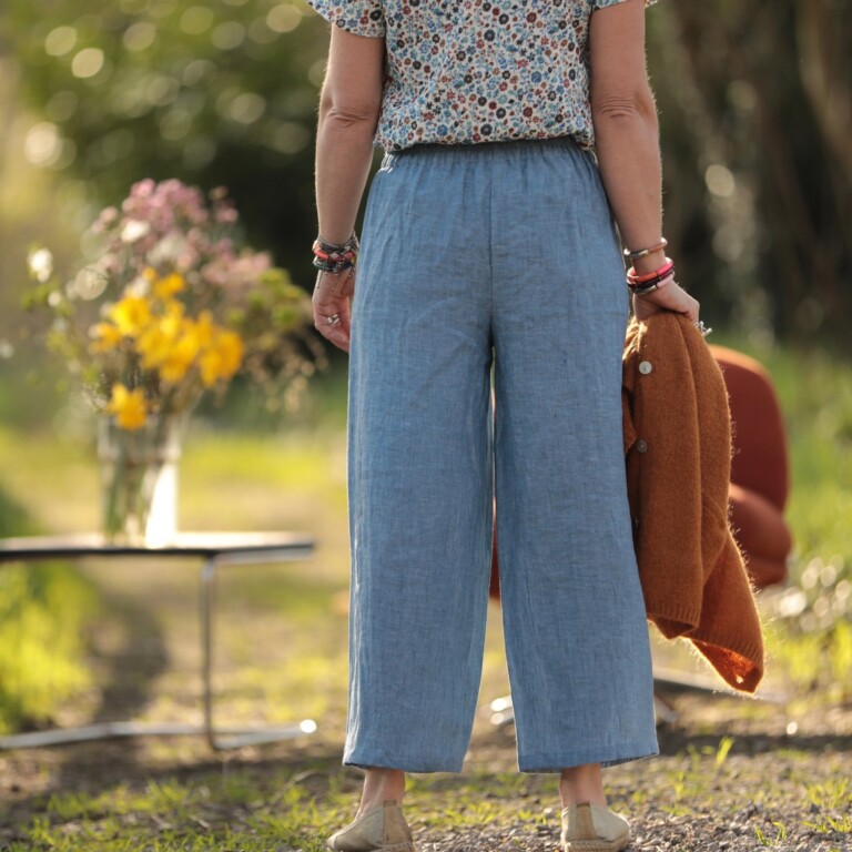 Quintessence - Pantalon Briac - lin chiné denim – XXL
