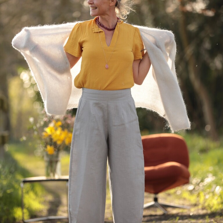 Quintessence - Pantalon Briac - lin gris perle – XXL