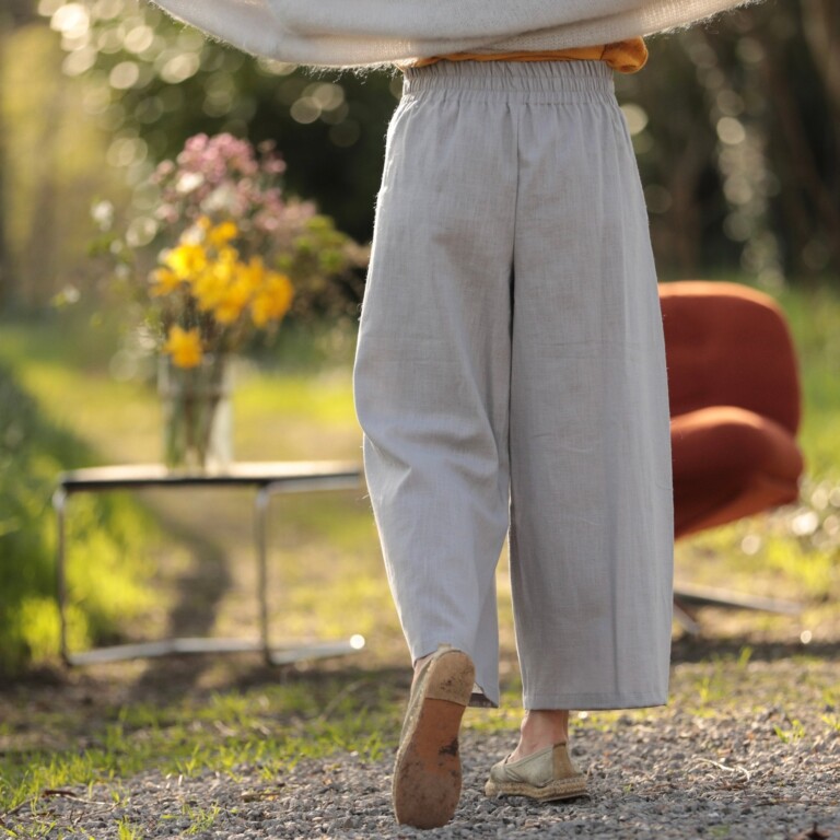 Quintessence - Pantalon Briac - lin gris perle – XXL
