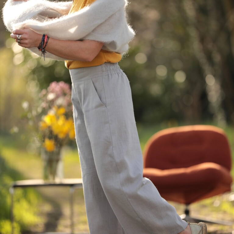 Quintessence - Pantalon Briac - lin gris perle – XXL