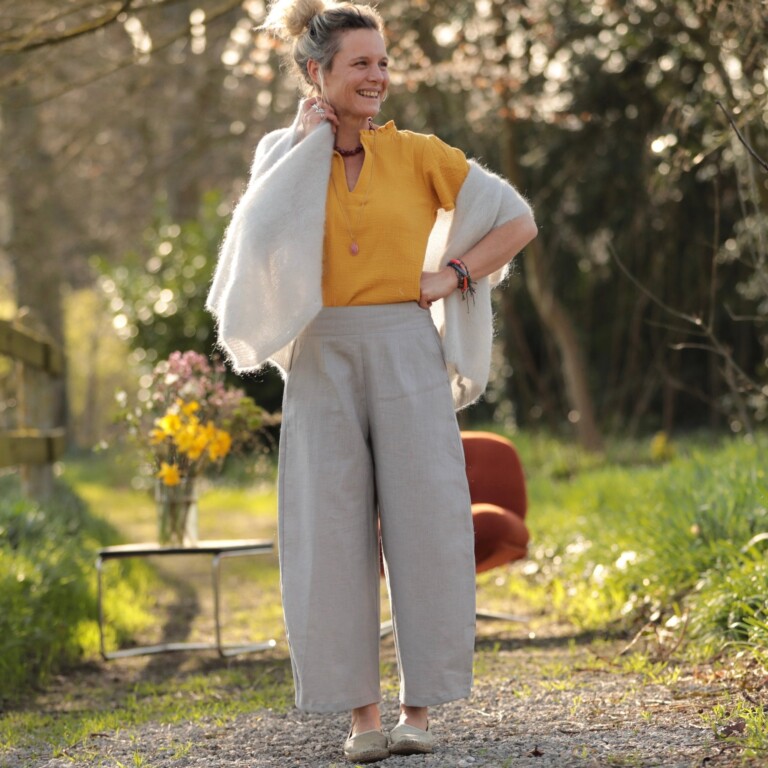 Quintessence - Pantalon Briac - lin gris perle – XXL