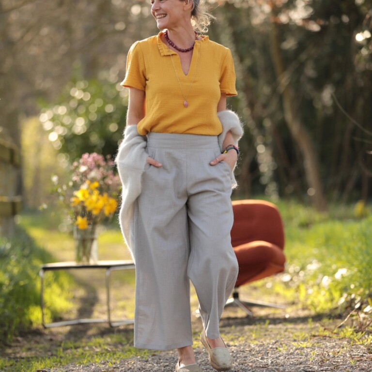 Quintessence - Pantalon Briac - lin gris perle – XXL