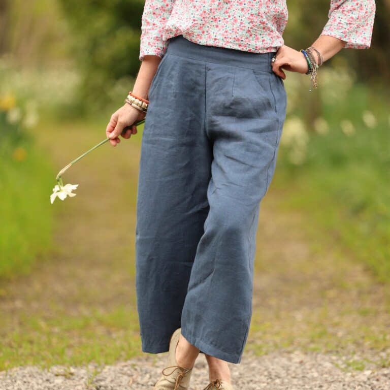 Quintessence - Pantalon Briac - Lin bleu brume – XXL