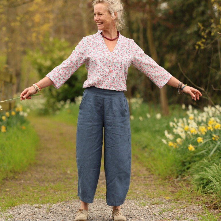 Quintessence - Pantalon Briac - Lin bleu brume – XXL