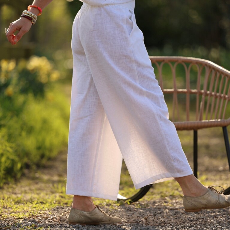 Quintessence - Pantalon Briac - lin lavé blanc – XXL
