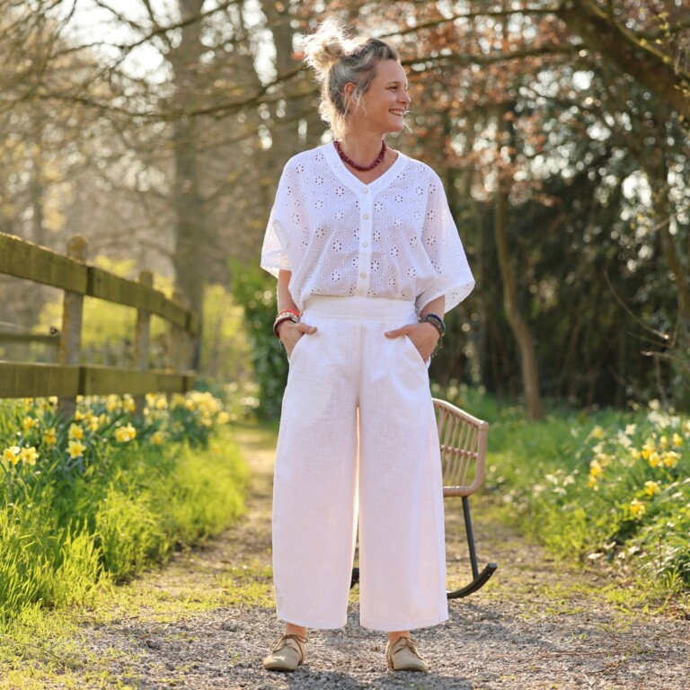 Quintessence - Pantalon Briac - lin lavé blanc – XXL