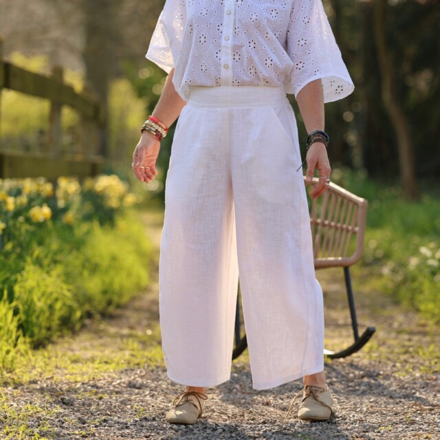 Quintessence - Pantalon Briac - lin lavé blanc – XXL