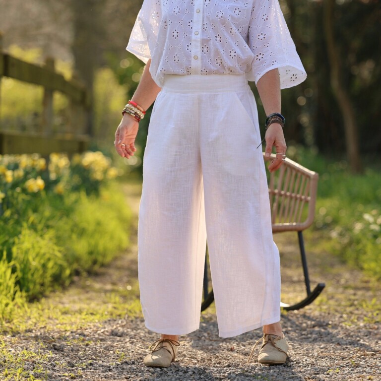 Quintessence - Pantalon Briac - lin lavé blanc – XXL