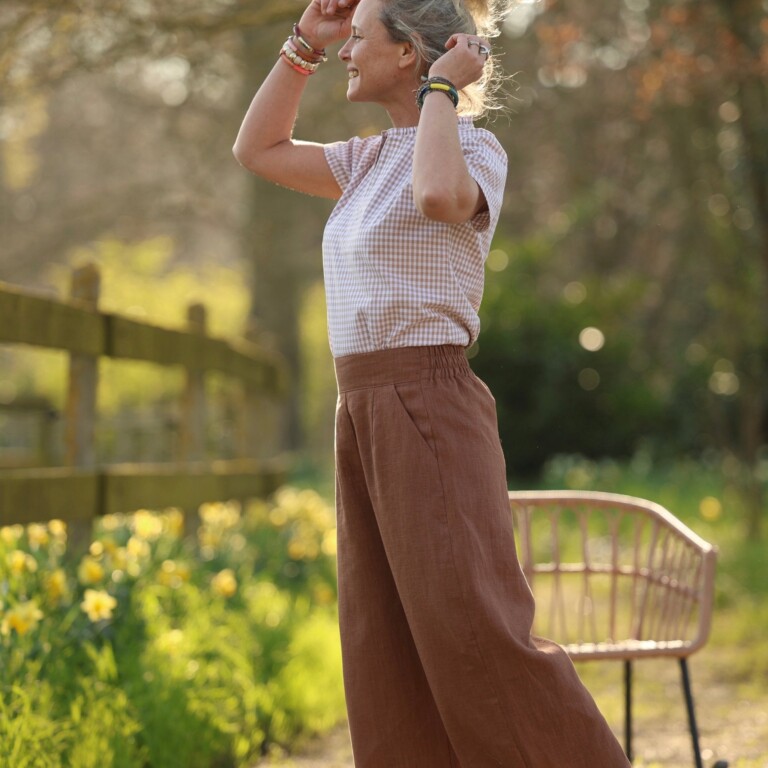 Quintessence - Pantalon Briac - lin lavé écureuil – XL