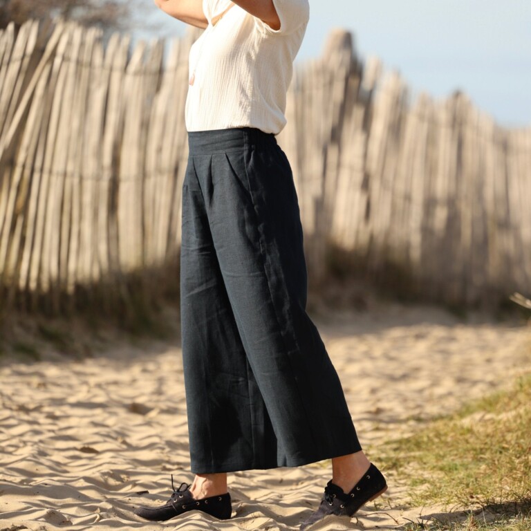 Quintessence - Pantalon Briac - lin marine – XXL