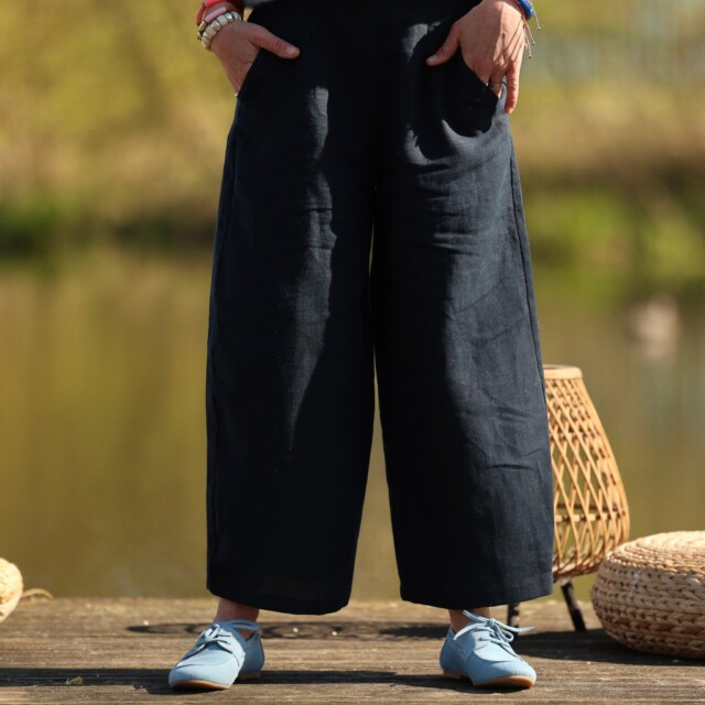 Quintessence - Pantalon Briac - lin marine – XXL