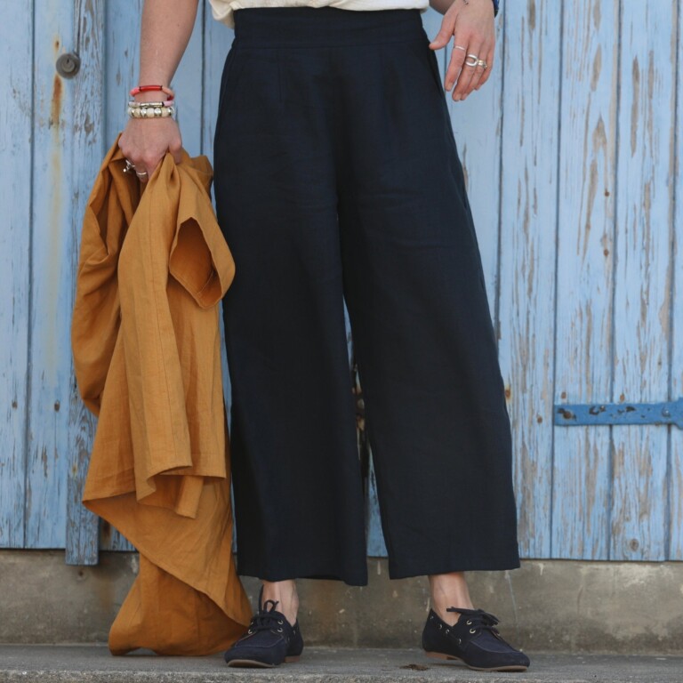 Quintessence - Pantalon Briac - lin marine – XXL