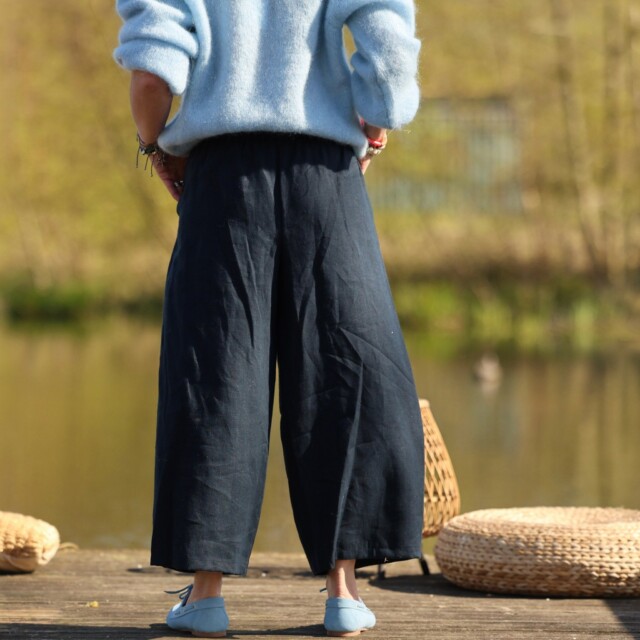 Quintessence - Pantalon Briac - lin marine – XXL