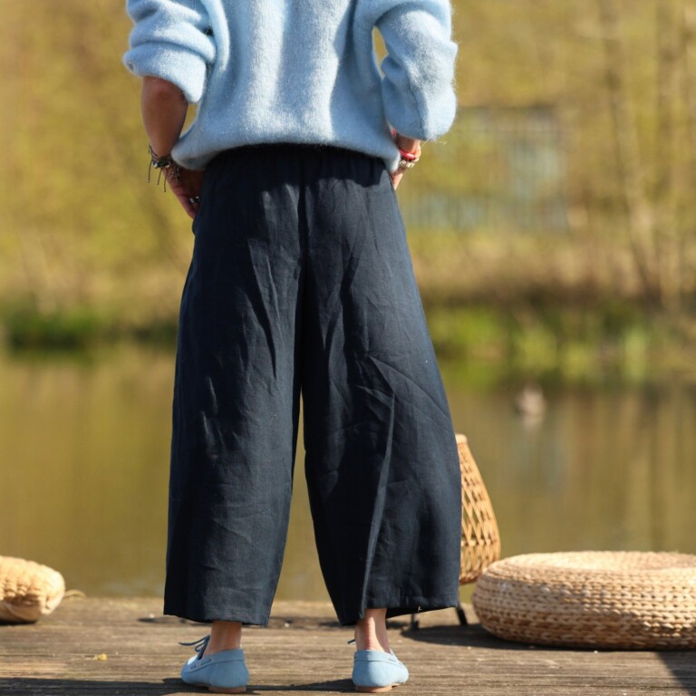 Quintessence - Pantalon Briac - lin marine – XXL
