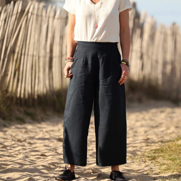 Quintessence - Pantalon Briac - lin marine – XXL
