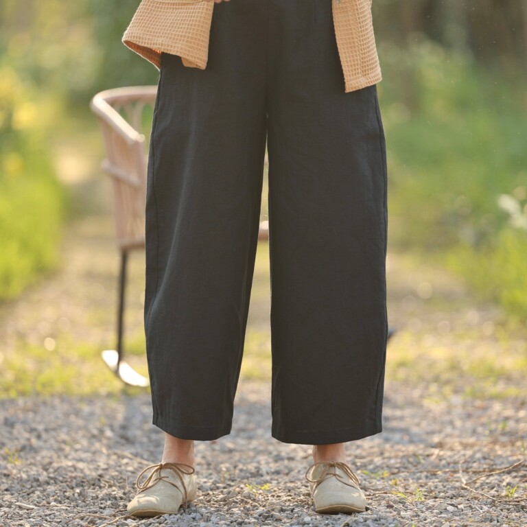 Quintessence - Pantalon Briac - lin noir – S