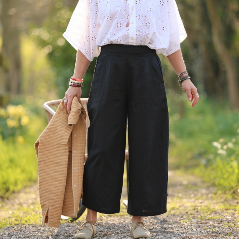 Quintessence - Pantalon Briac - lin noir – S