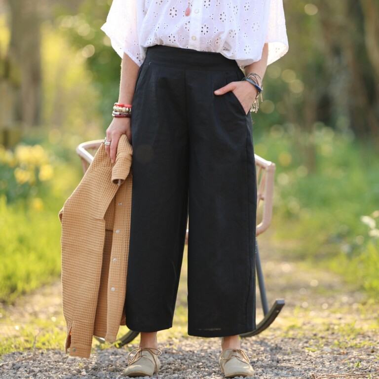 Quintessence - Pantalon Briac - lin noir – S