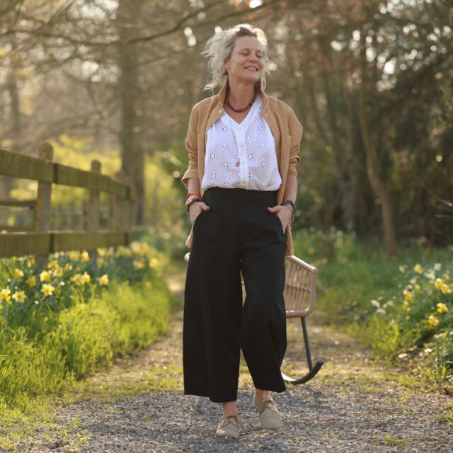 Quintessence - Pantalon Briac - lin noir – S