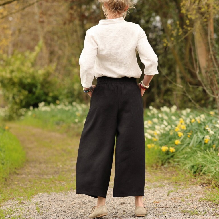 Quintessence - Pantalon Briac - lin noir – S